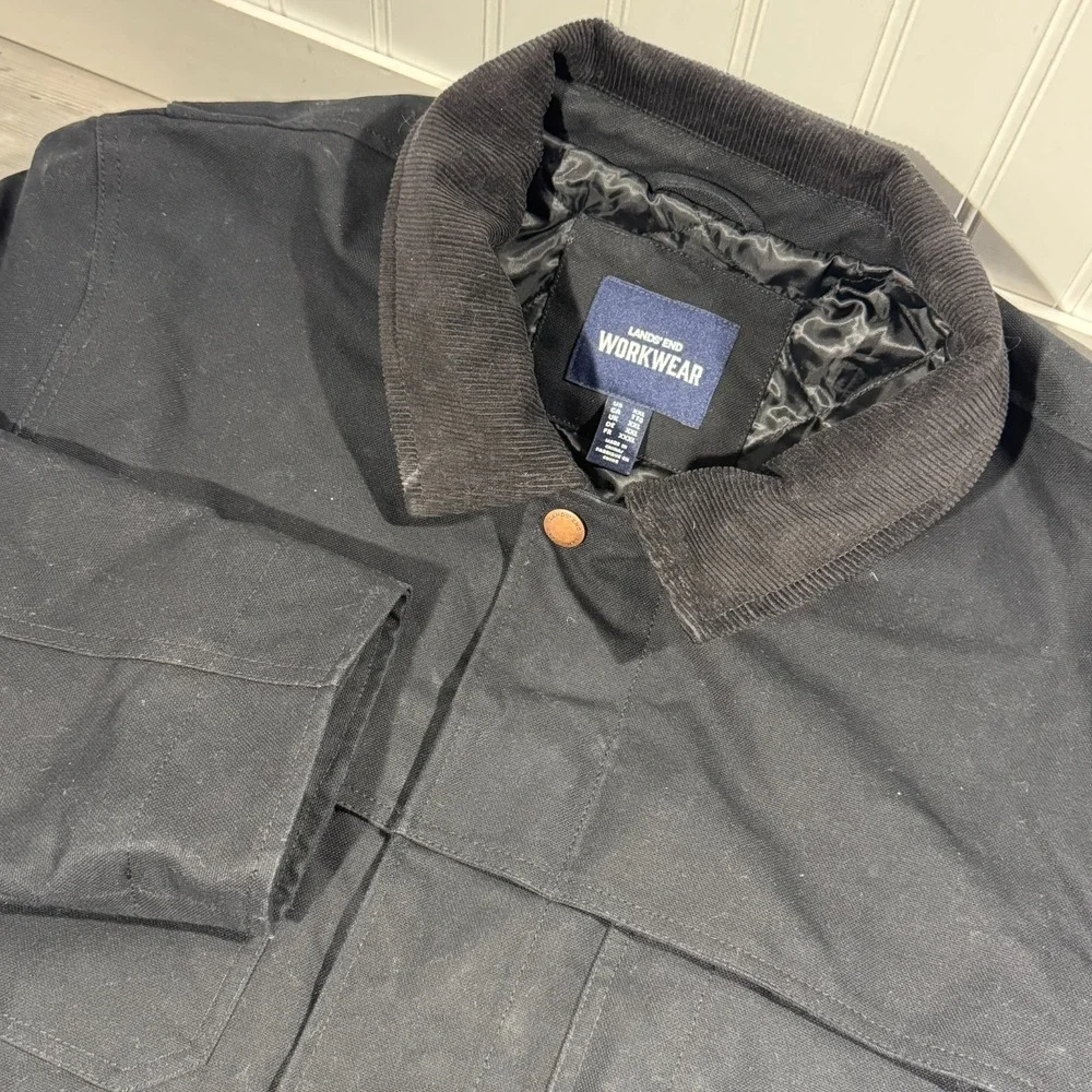 Lands End WorkWear Oeko-Tex Chore Barn Lined Coat Corduroy Collar Men's Size XXL